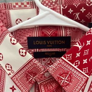 Louis Vuitton Red & White LV Cards Print